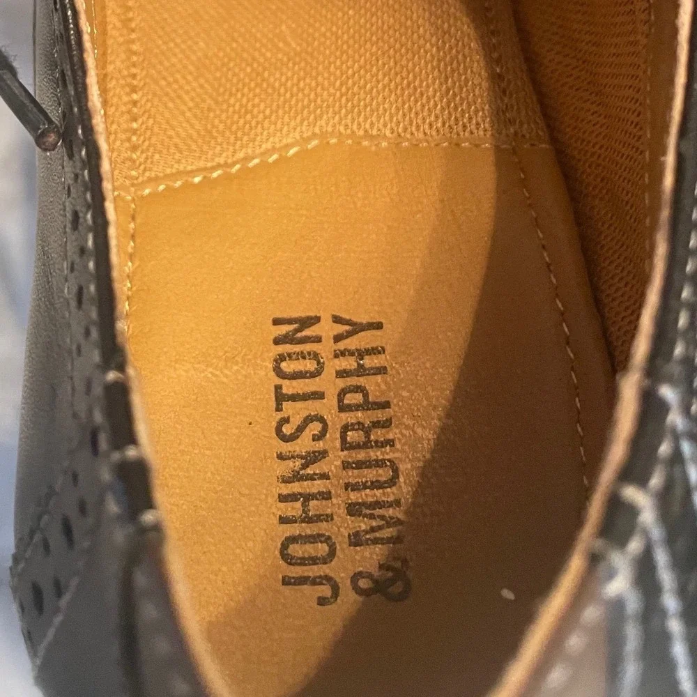 Johnston‎ & Murphy Holden Derby Brogue Black Leather Dress Shoes Boys 6M